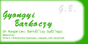 gyongyi barkoczy business card